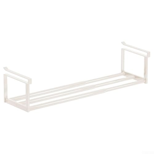 FACULX Verstellbares Teleskopregal für effiziente Aufbewahrung in Schränken, organisieren Sie Schuhe und mehr mit Karbonstahl-Konstruktion (1 Stück, weiß) von FACULX