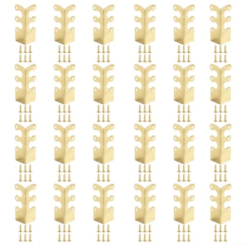 FACULX Vintage Metall-Eckenschutz für Sockelleisten, Möbelkantenschutz, DIY-Hardware (Gold, 24 Stück) von FACULX