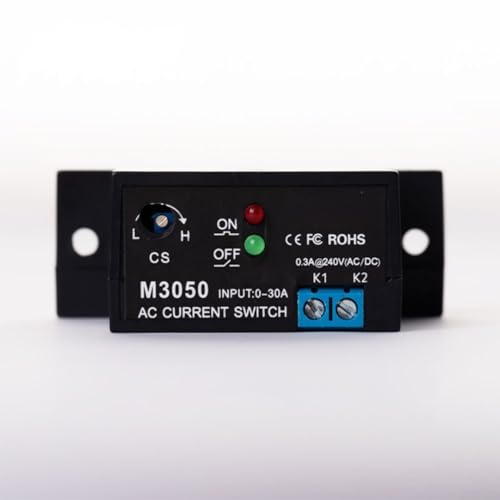 FACULX Wechselstrom-Sensing-Schalter, Sensor-Kontrollschalter einstellbar AC 0,2–30 A, flammhemmend, verstellbar für automatisierte Geräte (M3050) von FACULX