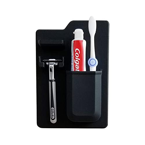 FACULX Zahnbürsten- und Rasiererhalter – Silikon-Toilettenartikel-Organizer, Dusch- und Badezimmer-Zubehör – mit Silikon-Griff-Technologie, abnehmbar und wiederverwendbar von FACULX