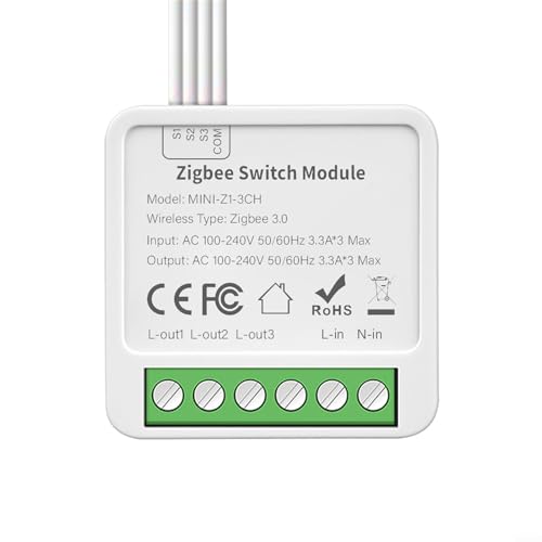 Intelligentes Schaltermodul, 2/3/4-Gang für Switch-Modul, Sprachsteuerung für Tuya-App für ZigBee-Schalter, Zwei-Wege-Steuerfunktion, einfache Installation (Drei-Wege-Schalter) von FACULX