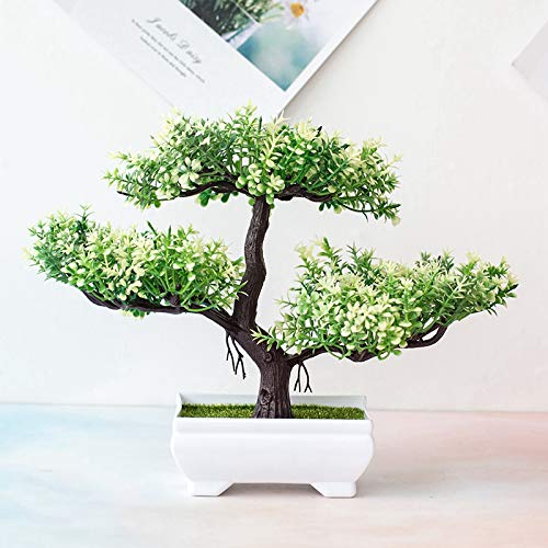 Künstlicher Bonsai-Baum – künstliche Pflanze im Topf, künstliche Pflanzen, japanische Kiefer, Bonsai-Pflanze für Heimdekoration, Büro, Fensterbank, Hof, Schreibtisch-Display, Bäume, Innenbereich von FACULX