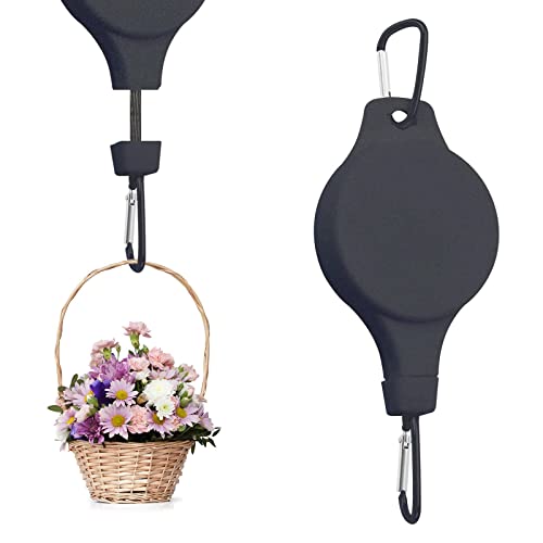 Plant Pulley, Hanging Basket Pulley Retractable Plant Hanger Heavy Duty Plant Pulley Hook for Garden Hanging Baskets and Birds Feeder von FACULX