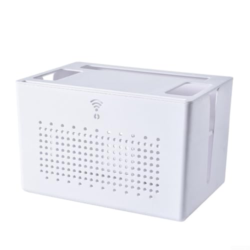 Router Shelf WiFi Storage Box, Detachable Desktop Storage Box, Modem Cable Router Power Strip Management Rack, Router Set-Top-Box Socket Network Storage Box (White) von FACULX
