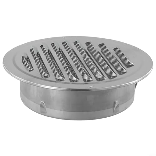 Runde Edelstahl-Lüftungsschlitze, Lüftungsgitter-Abdeckung, Wandkanal, Lüftungsgitter, Ventilatorauslass, Luftstrom-Haube, Wand-Luftauslass mit Fliegengitter-Netz (180 mm) von FACULX
