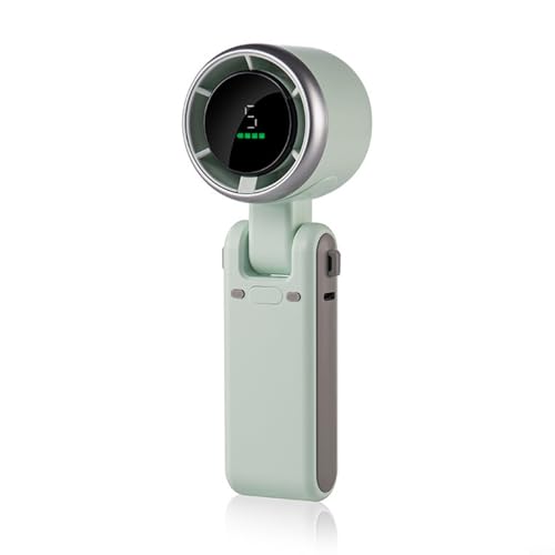 Tragbarer Turbo-Lüfter, Turbo-Handventilator, bürstenloser Motor-Super Power-Ventilator, 3600 mAh Akku, LED-Digitalanzeige (grün) von FACULX