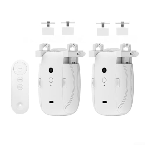 for FACULX Automatischer Vorhangöffner, intelligenter Vorhang-Assistent, Fernbedienung, 4000 mAh Akku, weiß, 1,8 cm (1 x Römerstange), 2 Stück von FACULX