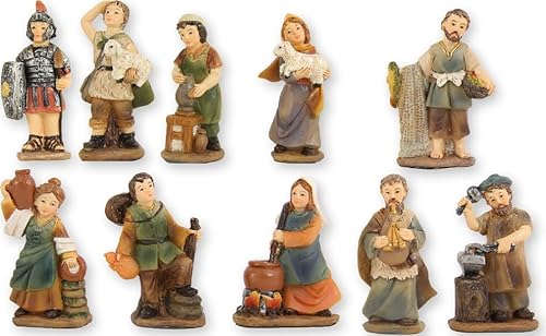 FADEDA 10x Markus-Zusatzfiguren/Höhe:5 cm/handbemalt/detailgetreue Krippen Figuren - Weihnachten Tisch Dekoration Krippe Zubehör von FADEDA