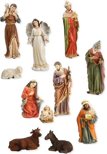 FADEDA 11x Krippenfiguren/Höhe:40 cm/handbemalt/detailgetreue Krippen Figuren - Weihnachten Tisch Dekoration Krippe Zubehör von FADEDA