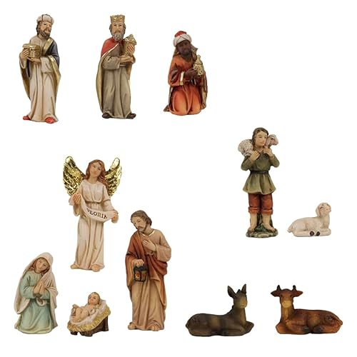 FADEDA 11x Krippenfiguren/Höhe:8 cm/handbemalt/detailgetreue Krippen Figuren - Weihnachten Tisch Dekoration Krippe Zubehör von FADEDA