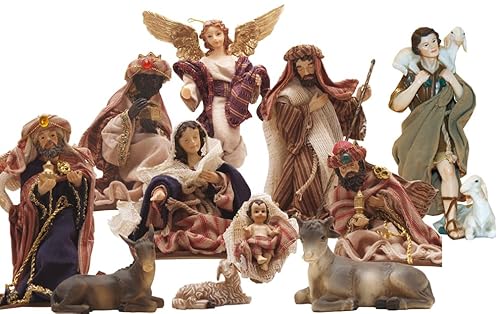 FADEDA 11x Krippenfiguren orientalisch, Ankleidefiguren/Höhe:13 cm/handbemalt/detailgetreue Krippen Figuren - Weihnachten Tisch Dekoration Krippe Zubehör von FADEDA
