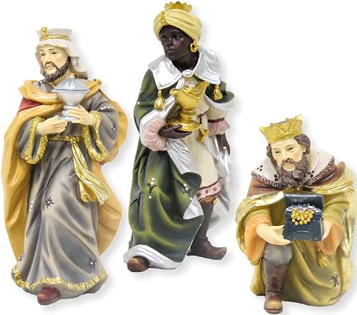 FADEDA 3X Heilige DREI Könige/Höhe:13 cm/handbemalt/detailgetreue Krippen Figuren - Weihnachten Tisch Dekoration Krippe Zubehör von FADEDA