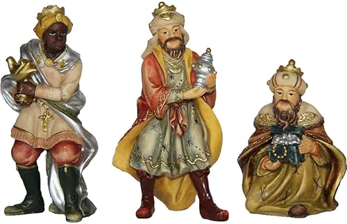 FADEDA 3X JOK: Hlg. DREI Könige/Höhe:10 cm/handbemalt/detailgetreue Krippen Figuren - Weihnachten Tisch Dekoration Krippe Zubehör von FADEDA