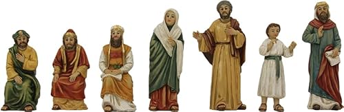 FADEDA 7X Passionsfiguren: Der zwölfjährige Jesus im Tempel/Höhe:9 cm/handbemalt/detailgetreue Krippen Figuren - Weihnachten Tisch Dekoration Krippe Zubehör von FADEDA