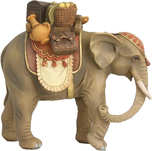 FADEDA Elefant mit Gepäck/Höhe:16 cm/handbemalt/detailgetreue Krippen Figuren - Weihnachten Tisch Dekoration Krippe Zubehör FADEDA Elefant mit Gepäck/Höhe:16 cm/handbemalt/detailgetreue Krippen Figuren - Weihnachten Tisch Dekoration Krippe Zubehör von FADEDA