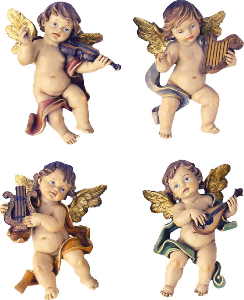 FADEDA Engelfigur 4x FADEDA Wandengel musizierend, Höhe in cm: 15 (4 St) von FADEDA