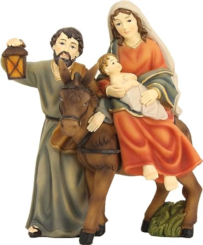 FADEDA Hlg. Familie auf der Flucht/Höhe:18 cm/handbemalt/detailgetreue Krippen Figuren - Weihnachten Tisch Dekoration Krippe Zubehör von FADEDA