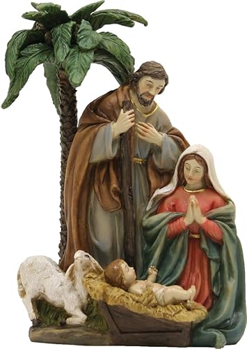 FADEDA Hlg. Familie unter Palmen, Krippenblock/Höhe: 16cm/handbemalt/detailgetreue Krippen Figuren - Weihnachten Tisch Dekoration Krippe Zubehör von FADEDA