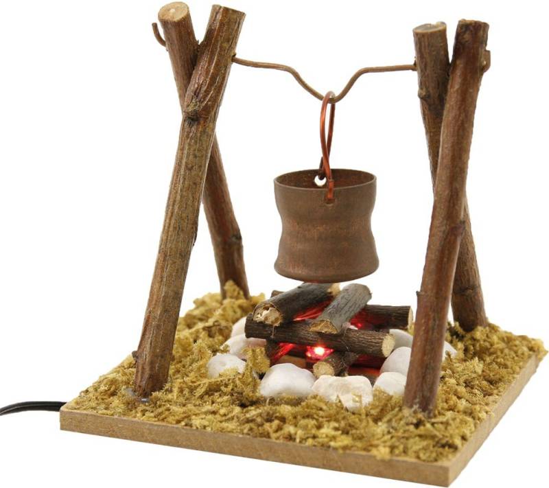 FADEDA Krippen-Zubehör FADEDA Feuerstelle mit Kupferkübel, LED, Höhe in cm: 9 (1 St) von FADEDA