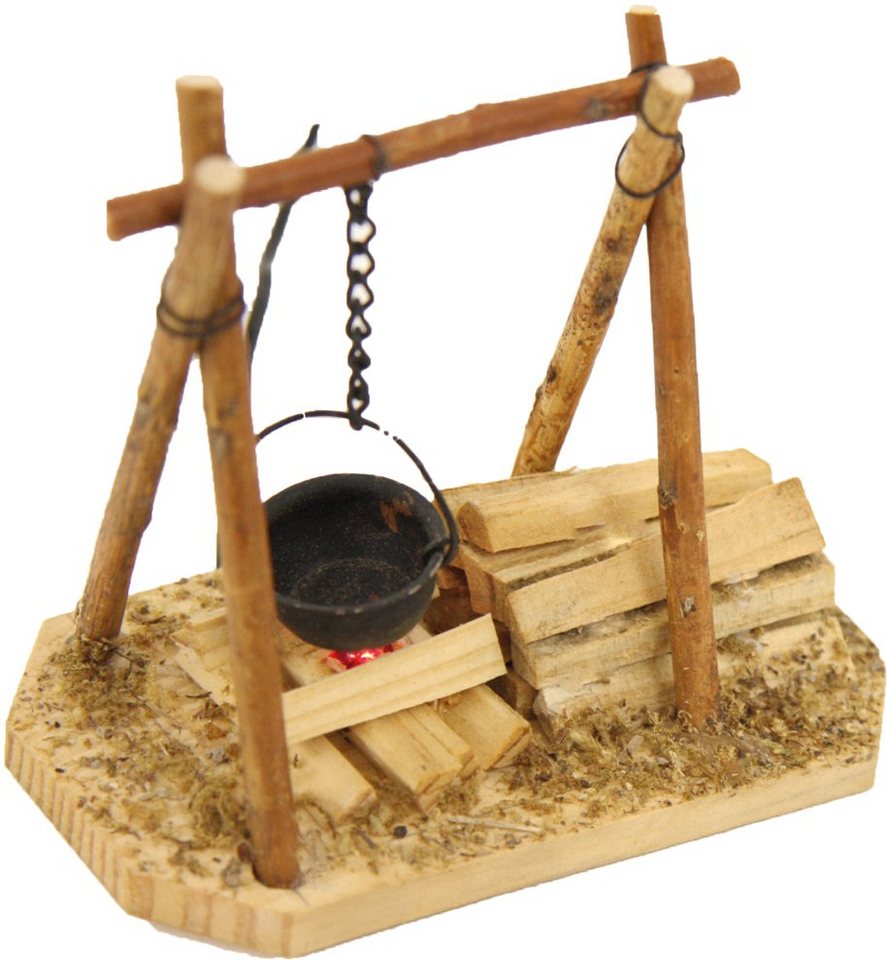 FADEDA Krippen-Zubehör FADEDA Lagerfeuer mit Kabel und Beleuchtung, LED, Höhe in cm: 9 (1 St) von FADEDA