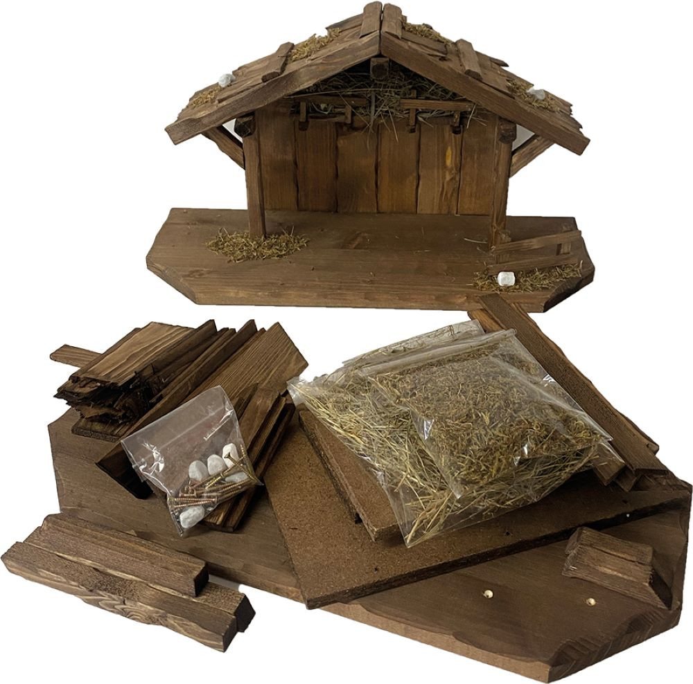 FADEDA Krippen-Zubehör FADEDA Stall Bausatz mit Bodenplatte, Heu, Schrauben / Höhe in cm:27 (1 St) von FADEDA