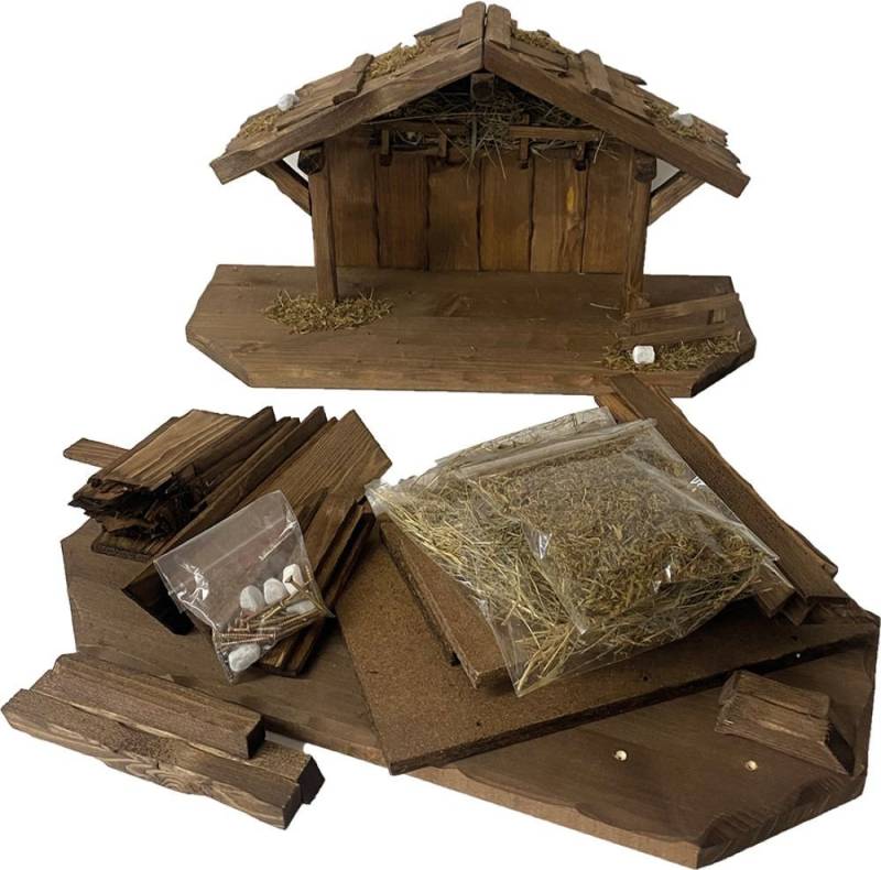 FADEDA Krippen-Zubehör FADEDA Stall Bausatz mit Bodenplatte, Heu, Schrauben / Höhe in cm:27 (1 St) von FADEDA