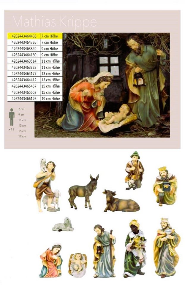 FADEDA Krippenfigur 11x FADEDA Mathias-Krippenfiguren, Höhe in cm: 7 (11 St) von FADEDA