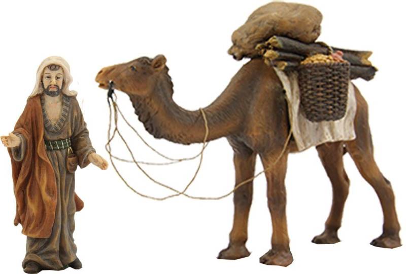 FADEDA Krippenfigur 2x FADEDA Kamel mit Treiber, Höhe in cm: 9 (2 St) von FADEDA