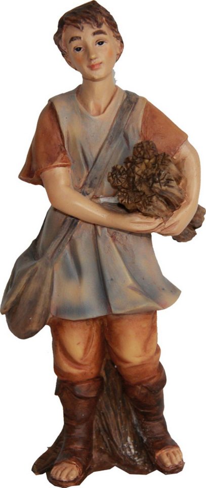FADEDA Krippenfigur FADEDA Junge mit Holz, Höhe in cm: 14 (1 St) von FADEDA