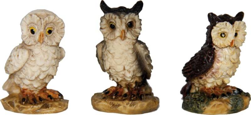 FADEDA Tierfigur 3x FADEDA Eulen, Höhe in cm: 2,8 (3 St) von FADEDA