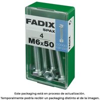 Fadix - Vis hexagonale métrique + écrou, zinc, m 6x50mm, boîte de 4 pièces 85761 Fadix - Vis hexagonale métrique + écrou, zinc, m 6x50mm, boîte de 4 pièces 85761 von FADIX