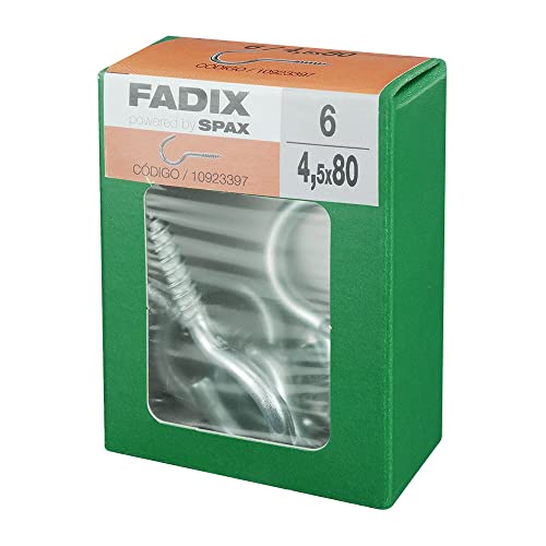 Box M, 6 Stück, offene Schrauben, Zink, 4,5 x 80 mm, Fadix von FADIX