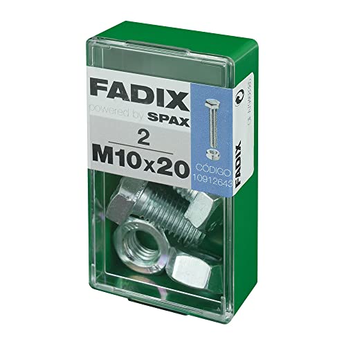 Box S 2 Stück Schraube Metallic Cab Hex + Zinkrohr M10 x 20 mm Fadix von FADIX