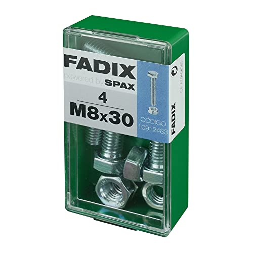 Box S 4 Stück Schraube Metallic Cab Hex + Zink M 8 x 30 mm Fadix von FADIX