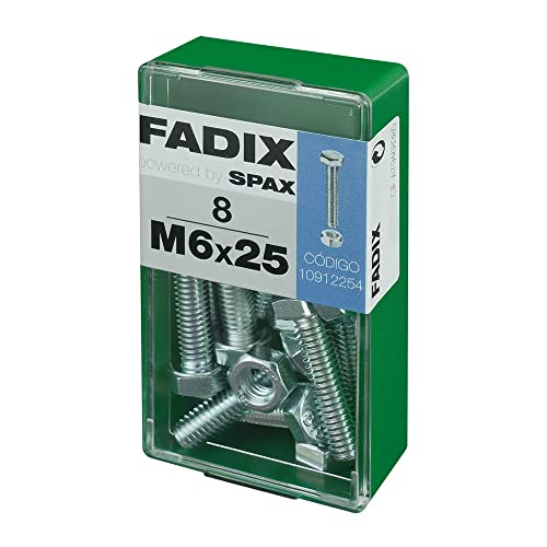 Box S 8 Stück Schraube Metallic Cab-Hex + Zink M 6 x 25 mm Fadix von FADIX