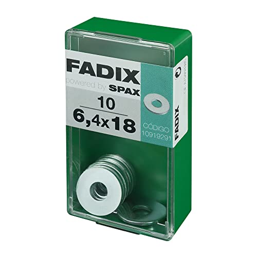 Schachtel S 10 Stück Flachring breit Zink 6,4 x 18 mm FADIX von FADIX