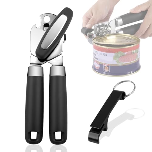Dosenöffner Manuell Büchsenöffner 3 in 1 Can Opener Stainless Steel Rutschfestem Griff Ohne Scharfe Kanten Ergonomischem und Großer Drehknopf ideal für Senioren mit Arthritis von FAELNK