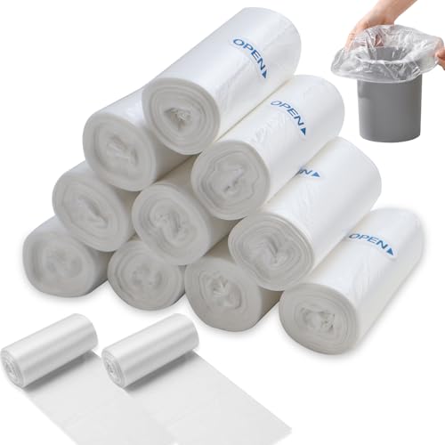 FAELNK Kleine Müllbeutel Kleine Müllbeutel 3L 360 Stück, 30 * 35 cm Mini Müllbeutel Kleinen Müllsäcke für Mini-Tisch Mülleimer Badezimmer Büro Auto Mülltasche Lebensmittel Mülltasche (Weiß, 12 Rolle) von FAELNK