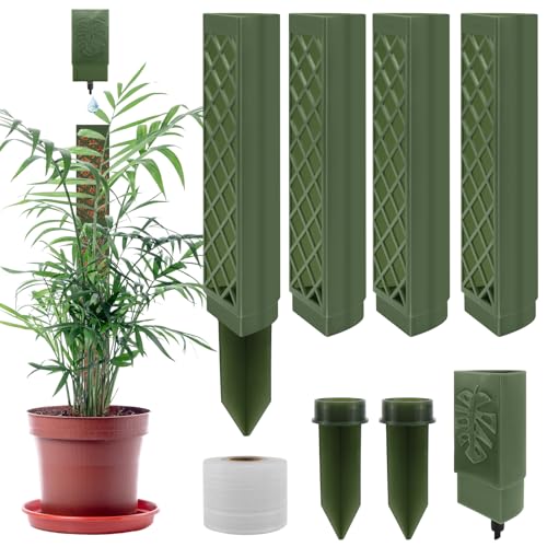Moosstab für Monstera Rankhilfe Zimmerpflanzen Rankhilfe Monstera Pflanzstab Rankstäbe Plastik Mit Pflanzen Gießhilfe Kabelbinder für Gartenbepflanzung Efeutute Pflanzenunterstützung (Dunkelgrün) von FAELNK