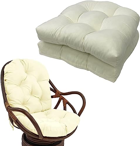 2er-Set Stuhlkissen for Drinnen Und Draußen, for Terrassenmöbel, Wasserdicht Und Lichtbeständig, Mit Abgerundeten Ecken, for Garten Und Rasen – 48 X 48 cm Stuhlkissen(Blanc) von FAFAKO