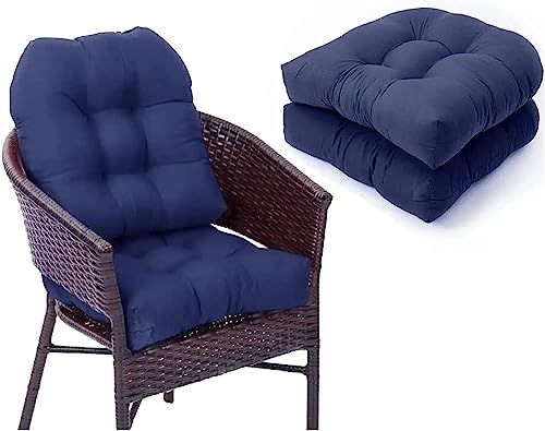 2er-Set Stuhlkissen for Drinnen Und Draußen, for Terrassenmöbel, Wasserdicht Und Lichtbeständig, Mit Abgerundeten Ecken, for Garten Und Rasen – 48 X 48 cm Stuhlkissen(Blue) von FAFAKO