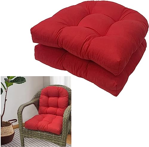 2er-Set Stuhlkissen for Drinnen Und Draußen, for Terrassenmöbel, Wasserdicht Und Lichtbeständig, Mit Abgerundeten Ecken, for Garten Und Rasen – 48 X 48 cm Stuhlkissen(Red1) von FAFAKO