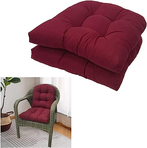 2er-Set Stuhlkissen for Drinnen Und Draußen, for Terrassenmöbel, Wasserdicht Und Lichtbeständig, Mit Abgerundeten Ecken, for Garten Und Rasen – 48 X 48 cm Stuhlkissen(Red2) von FAFAKO