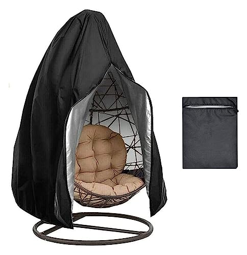 Hängesessel-Abdeckung: Oxford Wasserdichte Anti-UV-Hängesessel-Abdeckung, Outdoor-Schutzplane Mit Reißverschluss Und Kordelzug For Gartenterrasse Hängesessel Schutzhülle(Noir,115x190cm) von FAFAKO