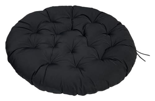 Runde Stuhlkissen, Hängesesselkissen Aus Rattan, Geeignet for Gärten Im Freien, Schaukeln Im Innenbereich, Sofas, Den Heimgebrauch (Stühle Nicht Im Lieferumfang Enthalten) Stuhlkissen(Noir,50x50cm) von FAFAKO