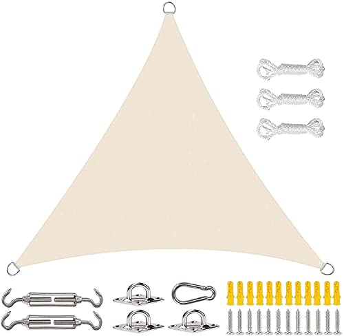 Sonnensegel Wasserdichtes Sonnensegel, Dreieck-Markise, Sonnenschutz Im Freien, UV-Schutz for Die Gartenterrasse Im Freien(Beige,5x5x5m) von FAFAKO