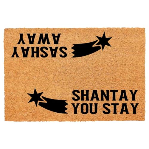 Fußmatte für Eingangsbereich, Outdoor, mit robuster Fußmatte für Veranda, Terrasse, Willkommensgruß, natürliche Kokosfaser, Geschenkidee, 60,2 x 40,9 cm (Sashay Away Shantay You Stay) von FAGGMY