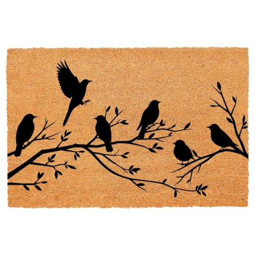 Fußmatte für Eingangsbereich, Outdoor, mit robuster Veranda, Terrasse, Willkommens-Matte, natürliche Kokosfaser, Geschenkidee, 60,2 x 40,9 cm (Vögel, süßer Herbst) von FAGGMY