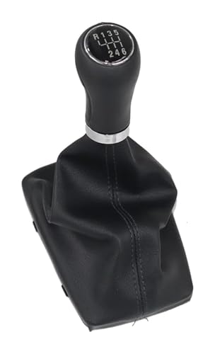 FAHBSTR Für A4 8E B6 B7 2000-2008 Auto Schaltknauf Hebel Gaitor Boot Cover Schalthebelknauf Schaltknauf Knauf(R123456 Black Line) von FAHBSTR