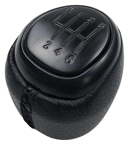 Für SAAB 93 9-3 SS 2003-2012 5/6 Geschwindigkeit Schaltknauf Leder Gamasche Boot Abdeckung Fall Hebel Shifter Auto Styling Schaltknauf Knauf(6 Speed Black) von FAHBSTR